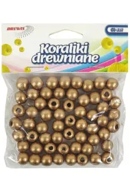 Brewis Koraliki drewniane do nawlekania z�ote 10mm