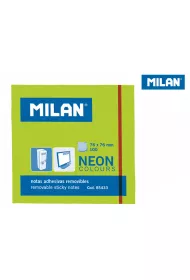 Milan Karteczki samoprzylepne neonowe zielone 76 x 76 mm 100 szt.