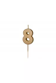 PartyDeco �wieczka urodzinowa 8 z�ota 4.5cm
