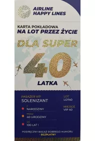 Yeku Karnet karta pok�adowa 40 urodziny m�skie