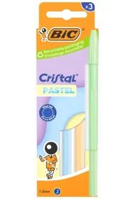 D�ugopis Cristal Pastel 1mm niebieski 3 szt BIC