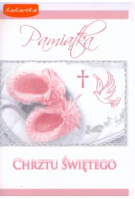 Kukartka Pami�tka Chrztu �wi�tego brokatowa