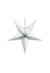 PartyDeco Gwiazda papierowa srebrna 70 cm