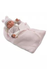 Lalka bobas w r�owym beciku 42cm Llorens