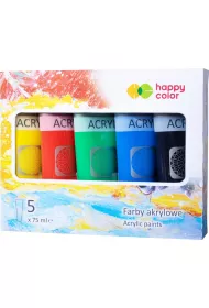 Happy Color Zestaw farb akrylowych MIX A 5 kolor�w x 75 ml