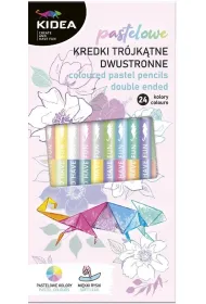 Derform Kredki tr�jk�tne dwustronne Pastel 24 kolor�w 12 szt.