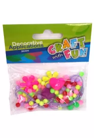 Craft with Fun Ozdoba dekoracyjna koraliki plastikowe kwiaty 40/40