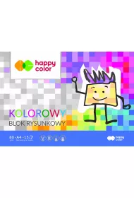 Happy Color Blok rysunkowy, kolorowy, A4, 80g, 15 arkuszy