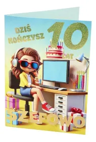 Nero KARNET URODZINY 10 B6 Z KOP NER A-018 FOL