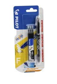 Pi�ro kulkowe Frixion Pilot 0,5 czarne+ 3x wk�ady blister