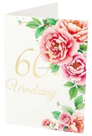 Karnet B6 60 Urodziny, kwiaty RU-016