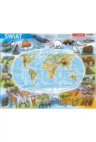 Puzzle ramkowe 72 el. Fizyczna mapa wiata Demart