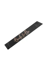 PartyDeco Szarfa Bride to be czarna 75cm