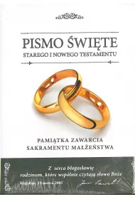 Biblia Domowa Pami�tka �lubu