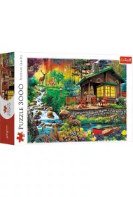 Puzzle 3000 el. Chatka w lesie Trefl