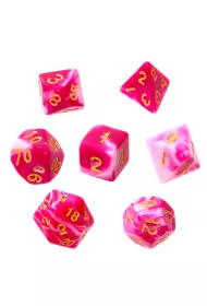 Komplet koci RPG - Dwukolorowe - Rowo-biae (zote cyfry) Rebel