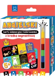 ANGIELSKI karty edukacyjne i kolorowanka z kredk� segmentow�. Ucz� si� i koloruj� 5+