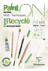 Clairefontaine Blok A4 papier z recyklingu 250g 30ark