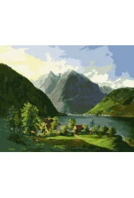 Ideyka Malowanie po numerach - Jeziorowy pejza� 40x50cm