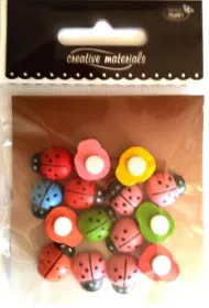 Galeria Hobby Biedronki drewniane kolorowe 12x15mm