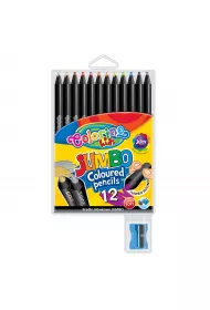 Patio Kredki czarne drewno Jumbo w etui 12 szt.