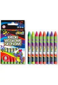 Penmate Kolori Premium Kredki woskowe neonowe Dino 8 szt.