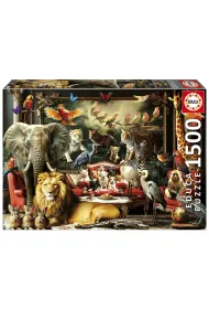 Puzzle 1500 el. Zwierz�ta w salonie Educa