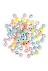 Dalprint Koraliki drewniane kulki pastelowe 12mm, 40g