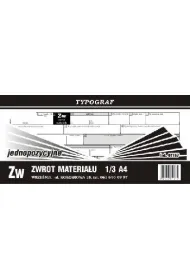 Druki samokopiuj�ce Typograf zw-zwrot materia�u 1/3 A4 1 pozycyjne (s) (01167)