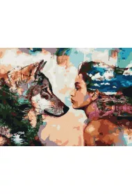 Twoje Hobby Malowanie po numerach - Wilk i kobieta 40x50cm