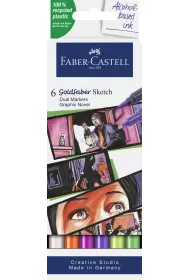 Faber-Castell Pisak dwustronny Goldfaber Sketch graphic 6 szt.