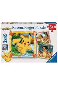 Puzzle 3x49 el. Pokemon Ravensburger