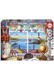 Puzzle 1000 el. Pok�j z widokiem na morze Educa