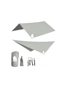 Plandeka tarp pachta biwakowa namiot na hamak osona przeciwdeszczowa 300cm szary