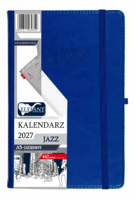 Kalendarz 2027 Jazz A5 dzienny niebieski
