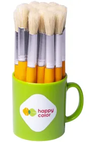 Happy Color P�dzle przedszkolaka, gruby kr�tki dr��ek, szczecina, okr�g�y, kubek 20 sztuk