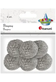 Titanum Pompony w��czkowe jasnoszary 3cm