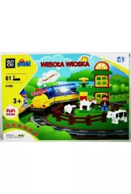 Klocki Weso�a Wioska z kolejk� na baterie Mubi Blocki 61elem. 3+ (6188C)