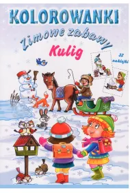 Zimowe zabawy. Kulig. Kolorowanki