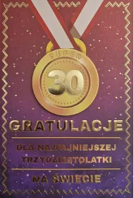 Yeku Karnet Urodziny 30 medal damskie