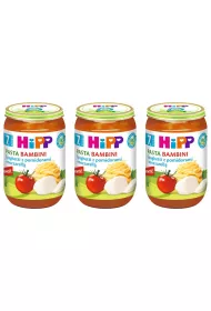 Hipp Pasta Bambini Spaghetti z pomidorami i mozzarell po 7. miesicu zestaw 3 x 220 g Bio