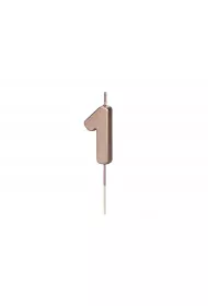 PartyDeco �wieczka urodzinowa 1 r�owe z�oto 4.5cm