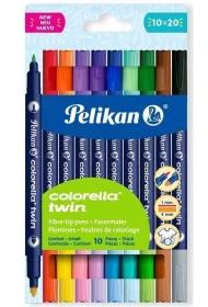Herlitz Flamastry Colorella Twin dwustronne 10kol. PELIKAN