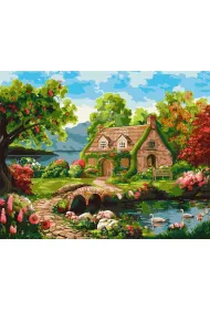 Ideyka Malowanie po numerach - Kwitn�cy dom 40x50cm