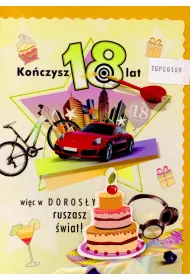 Top Graphic Karnet B6 z elementami 18 lat mix 10 szt.