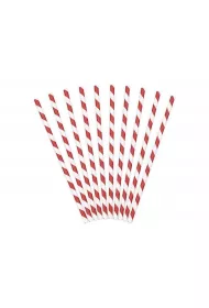 PartyDeco S�omki papierowe czerwone 19.5cm 10 szt.