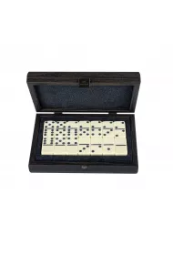 Luxury Domino Set, domino w czarnej drewnianej skrzynce Manopoulos