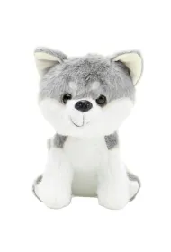Wilk pluszowy bia�o-szary siedz�cy 20cm LeanToys