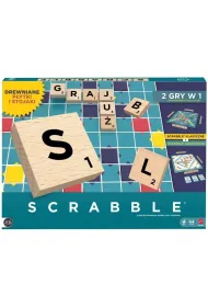 Scrabble Drewniane p�ytki i stojaki Rodzinna gra Mattel