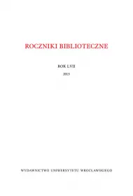 Roczniki Biblioteczne Rok LVII 2013